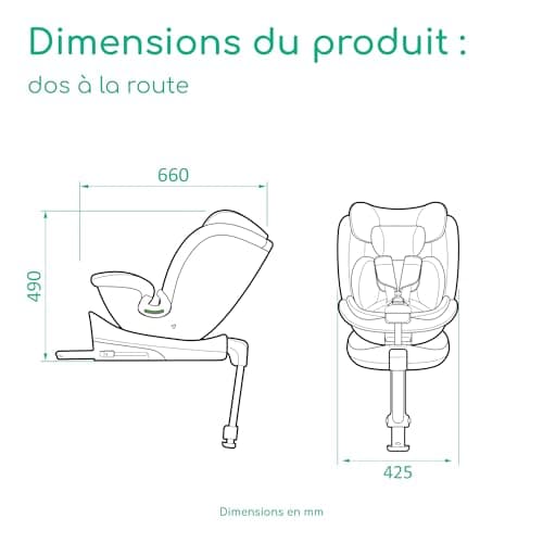 Bebeconfort RevolveFix Plus 360 i-Size Black, Siège Auto Pivotant 360, 0-12 Ans, 40-150 cm, ISOFIX, Jambe de Force, Rota