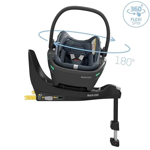 Maxi-Cosi Coral 360 i-Size Essential Graphite, Siège-auto bébé Nouveau-né, Nacelle ultra légère Rotation à une main