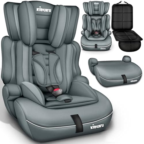 KIDUKU® Siège Auto pour Enfants Noir - Protection Évolutive de 9 kg à 36 kg (Groupe 1+2+3)
