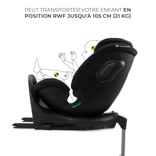 Kinderkraft XRIDER2 I-SIZE Noir | Siège Auto Bébé 0-25 kg Évolutif 40-125 cm | Protection 360° Isofix | Pour Enfants 0-7