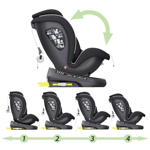 XOMAX 946i - Siège enfant rotatif 360° ISOFIX, fonction inclinable, évolutif 0-36 kg, 0-12 ans, groupe 0/1/2/3, harnais