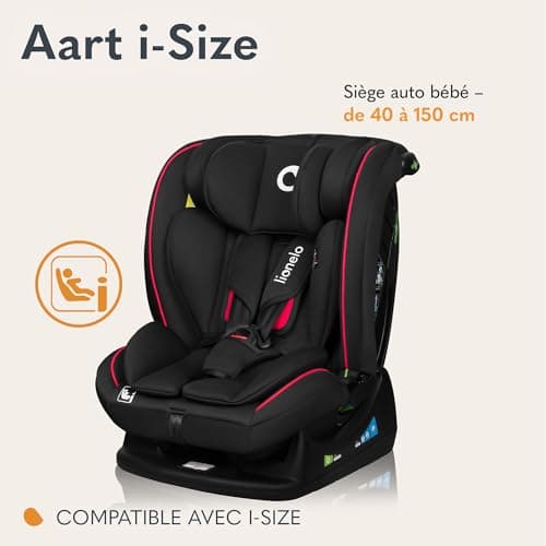 LIONELO AART I-SIZE Siège Auto Bébé Sécurité Haute pour Enfants de 40 à 150 cm, Installation Facile avec Ceinture de Séc