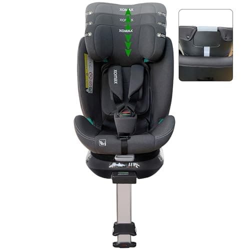 XOMAX G409 - Siège enfant rotatif 360° - Pieds ISOFIX - Évolutif 0-36 kg - 0-12 ans - Harnais 5 et 3 points - Housse lav