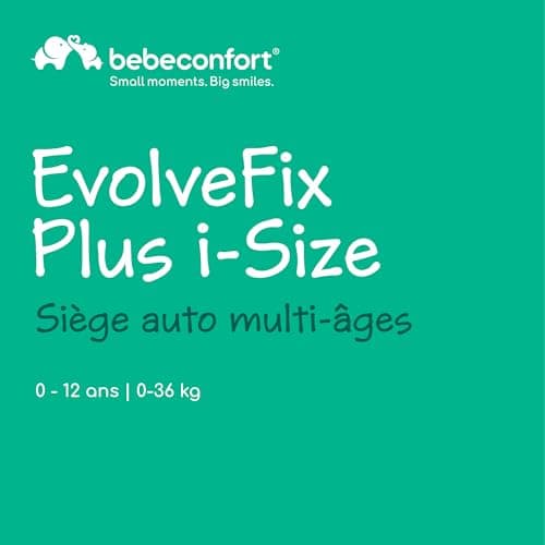 Bebeconfort EvolveFix Plus i-Size | Siège Auto 360 | 0-12 Ans | 40-150 cm | Protection Contre les Chocs Latéraux | 10 Po