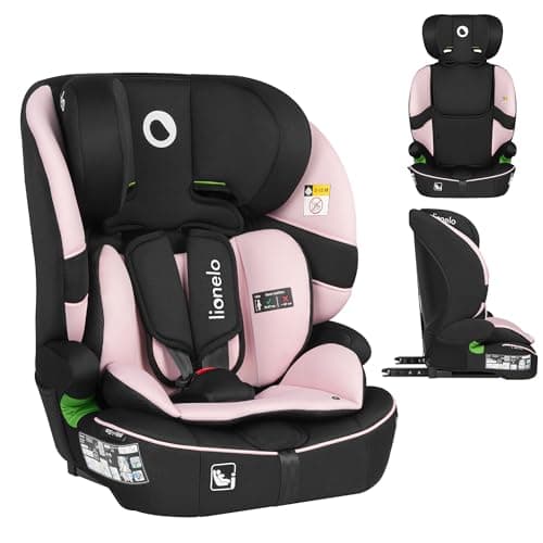 LIONELO LO-BILLY I-SIZE Siège auto bébé gris pour enfant de 15 mois à 12 ans, installation ISOFIX et ceinture de voiture