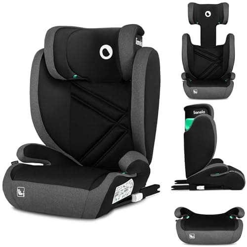 LIONELO HUGO I-SIZE | Siège Auto en enfants Groupe 2-3 | Montage ISOFIX | Protection Latérale | Appui-tête Réglable | Me