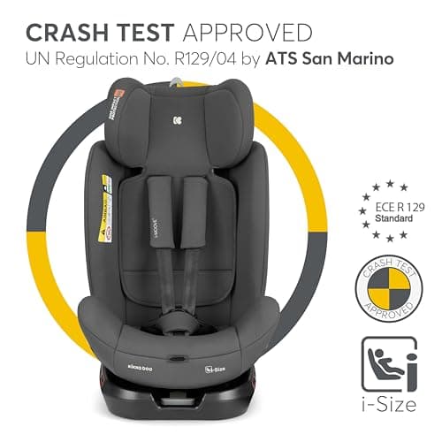 KikkaBoo i-Moove 2, siège infantail ISOFIX, 40-150 cm, rotation 360 °, gris foncé