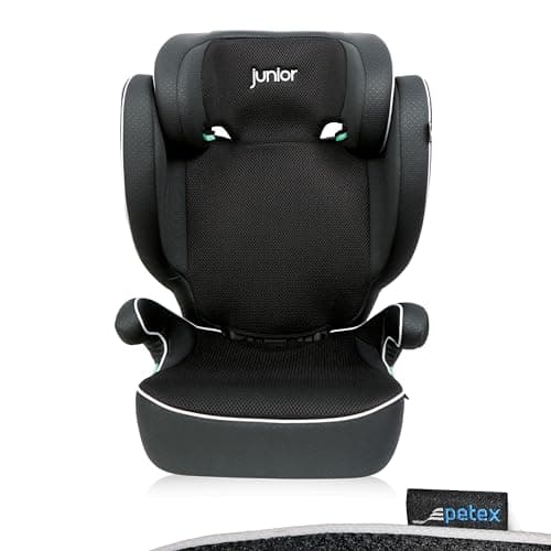 PETEX | Siège auto i-Size noir conforme à la norme ECE R129 pour enfants grands - réglable en hauteur - 100-150 cm