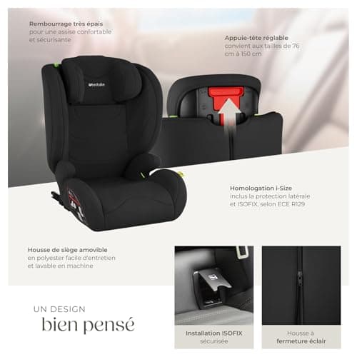Tectake® Siège auto bébé isoFix pour enfant de 15 mois à 3 ans | Sécurité optimale | Pour voiture | Pour enfants actifs