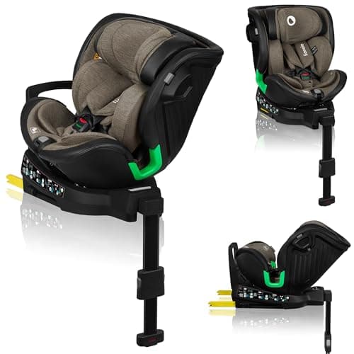 LIONELO Harmony I-SIZE Siège auto pour enfants pivotant 360°, montage ISOFIX et stabilisateur, appuie-tête réglable, gri