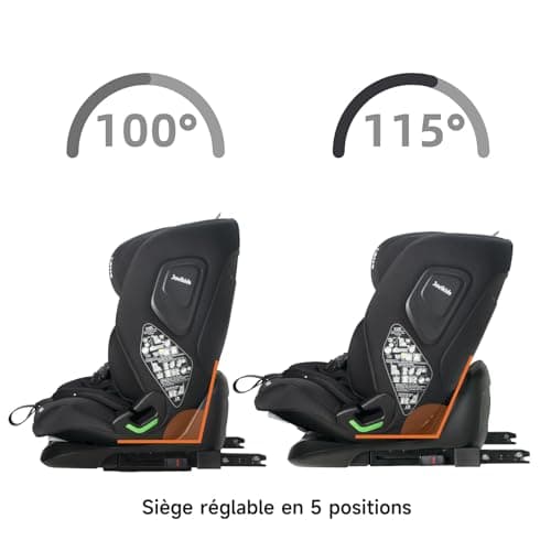 Siège auto Jovikids ECE R129 i-Size Noir | Pour enfants de 76 à 150 cm | Haute Protection et Facile d'Utilisation | Grou