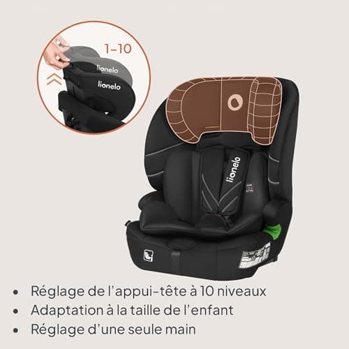 LIONELO LEVI FIX I-SIZE Siège auto pour enfants 10 pos. appuie-tête, ISOFIX & Top Tether, 76-150 cm 18 kg, R129 i-Size (