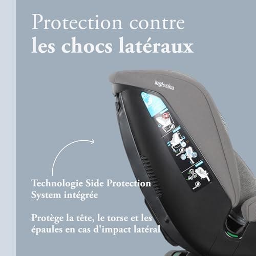 Inglesina Halley Pro Noir ISOFIX Homologué ECE R129/03 pivotant 360° et inclinable pour de 0 à 12 ans