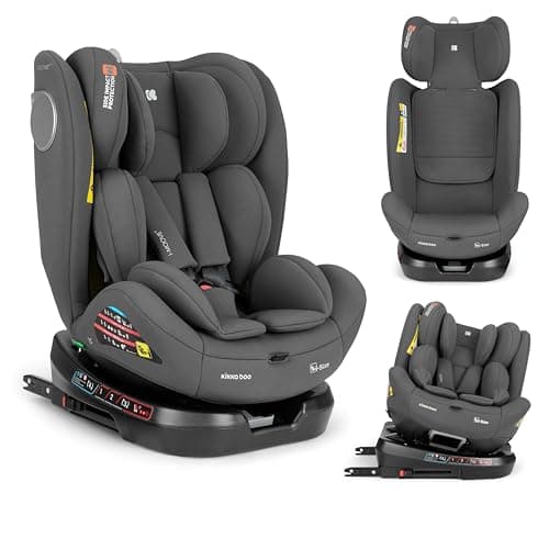 KikkaBoo i-Moove 2, siège infantail ISOFIX, 40-150 cm, rotation 360 °, gris foncé