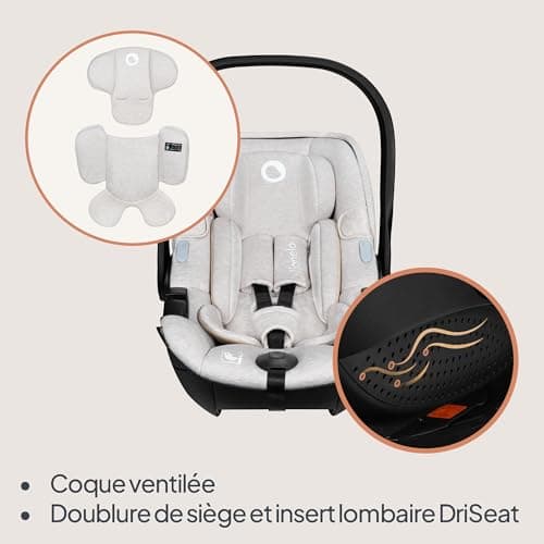 LIONELO MOXIE i-Size Siège Auto pour Bébé Équipé de Groupe 0+ à 87 cm, Idéal pour les Petits Conducteurs, Protection Lat