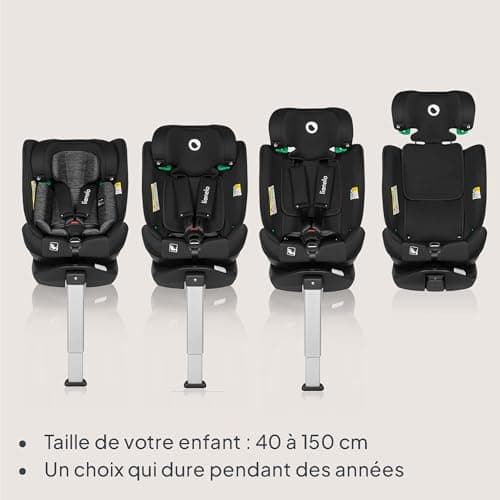 LIONELO Braam Siege auto de 0 à 36 kg Jambe de force Isofix et ceintures de sécurité voiture Rotation 360° Face Route Do
