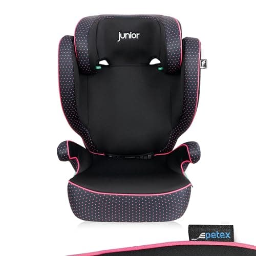 PETEX | Siège auto i-Size noir conforme à la norme ECE R129 pour enfants grands - réglable en hauteur - 100-150 cm