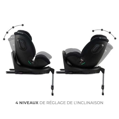 Kinderkraft XRIDER2 I-SIZE Noir | Siège Auto Bébé 0-25 kg Évolutif 40-125 cm | Protection 360° Isofix | Pour Enfants 0-7