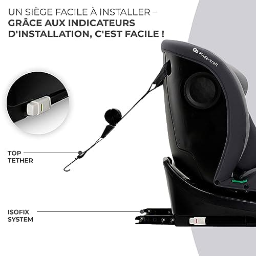 Kinderkraft I-GROW Siège auto bébé, Groupe 0/1/2/3, Isofix, Gris