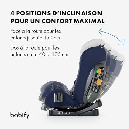 Siège Auto Babify pour Enfant de 40-150 cm, 5 Points de Fixation, Confortable et Pratique
