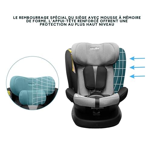 Siège auto bébé ISOFIX 0 à 36kg, pivotant 360°, i-Size, 9 positions d'appui-tête, 5 positions d'inclinaison, harnais à 5