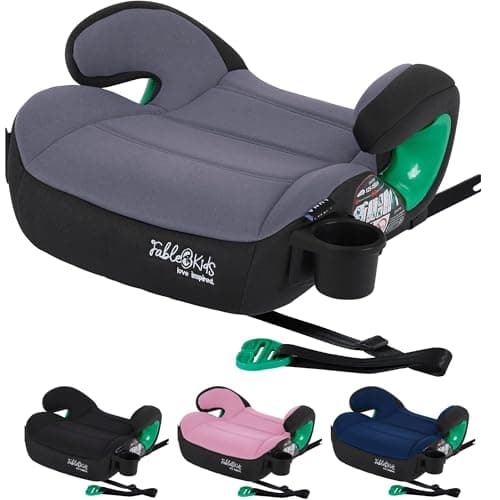 Siège auto FableKids pour enfant | Isofix ECE R129/03 | Rehausseur 3 points et porte-gobelet | Pour enfants de 125-150 c