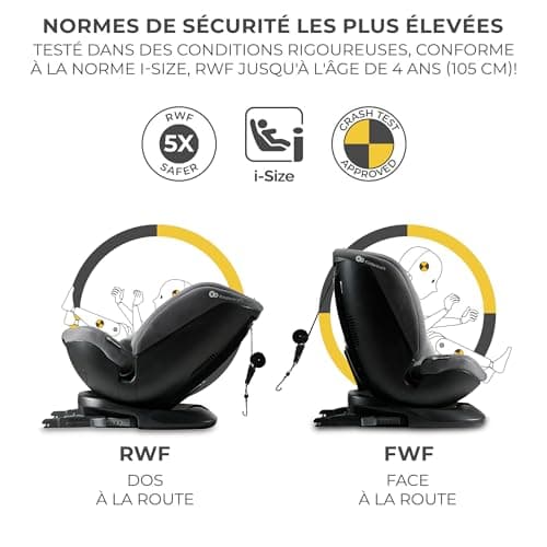 Kinderkraft XPEDITION Gris, Siège auto bébé évolutif 0-36 kg, Isofix 360° pivotant pour toute la croissance du bébé