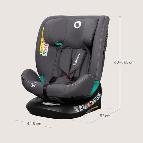 Bastle i-Size Siège Auto 360° pour Enfants 0-36kg et 40-140cm Face et Dos Route ISOFIX TopTether (Grey Stone)