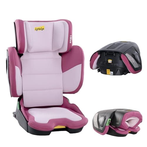 Jovikids i-Size Siège Auto Voyage ISOFIX pour Enfants de 3 à 12 ans (100-150cm) - Profond, Pliable et Léger (Rose)