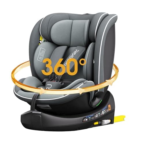 Reecle I-Size Siège Auto 360° Pivotant ISOFIX pour Enfants de 40 à 150 cm, 0-12 ans (0-36 kg), Meilleure Protection Laté