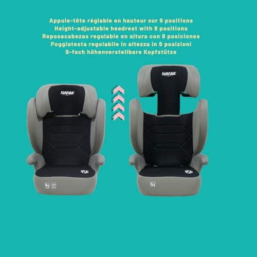Siège auto Nanna Bogota 2 EN 1-iSize pour enfants de 4 à 12 ans - Protection latérale et appui-tête réglerable - Fixatio