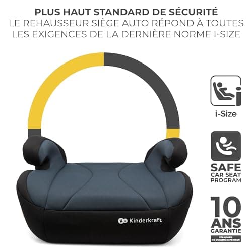 Kinderkraft I-BOOST Siège Auto I-Size 135-150cm pour enfants de 9 à 12 ans - posture ergonomique et mousse supplémentair