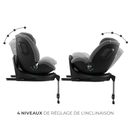 Kinderkraft XRIDER2 I-SIZE Gris, Siège auto bébé évolutif 0-25 kg, pour enfants de 0 à 7 ans, Isofix 360°, protections l