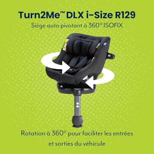 Siège-auto Graco Turn2Me i-Size DLX R129 noir pour enfant de la naissance à environ 4 ans avec harnais 5 points et posit