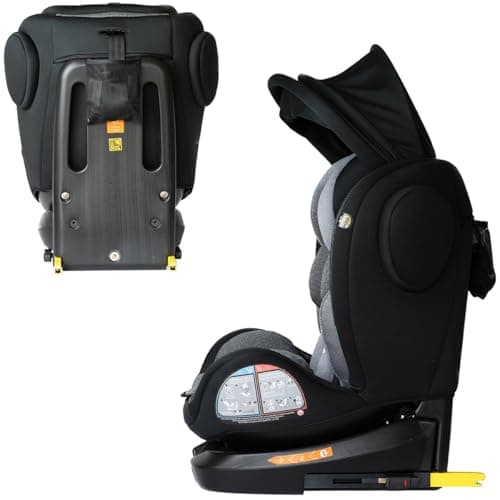 ZELI Siège-auto évolutif i-Size 360° enfants 40-150 cm 0-36 kg Isofix Top Tether Noir pour voyage