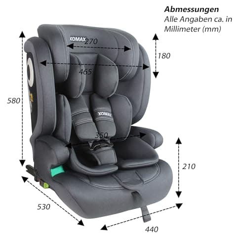 XOMAX LM238 Siège enfant ISOFIX évolutif 9-36 kg 15 mois-12 ans groupe 1/2/3 harnais 5/3 points housse amovible ECE R129