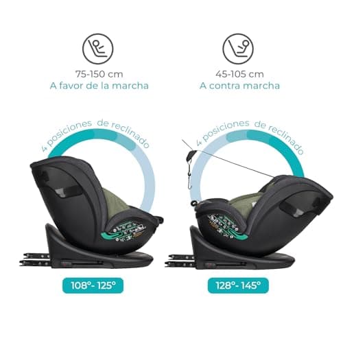 Ms BabyWorld Milos I-Size Siège Auto Pivotant à 360° | ISOFIX et Top Tether | Enfants de 0 à 12 ans | 40-150 cm (0-36 kg