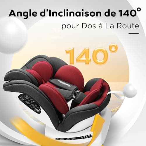 Miophy I-Size Siège Auto Isofix 360°Pivotant Groupe 0+1/2/3, de la naissance à 12 ans, 40-150 cm - Sécurité Optimale pou