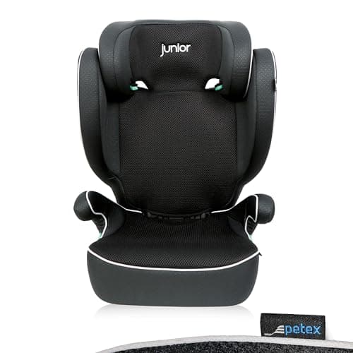 PETEX | Siège auto i-Size noir conforme à la norme ECE R129 pour enfants grands - réglable en hauteur - 100-150 cm