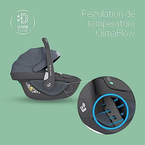 Maxi-Cosi Pebble 360 i-Size Siège-auto bébé Rotation à une main, Protection G-CELL,Essentiel Graphite