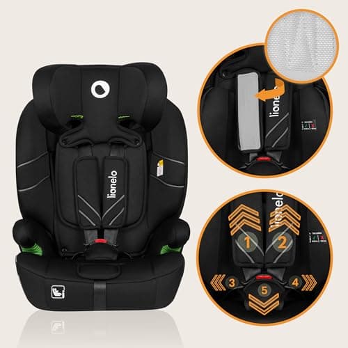 LIONELO LEVI ONE i-size siège auto bébé 10 degrés de réglage de l'appui-tête, accoudoirs inclinables confortables, R129