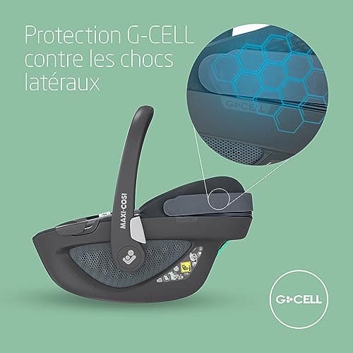 Maxi-Cosi Pebble 360 i-Size Siège-auto bébé Rotation à une main, Protection G-CELL,Essentiel Graphite