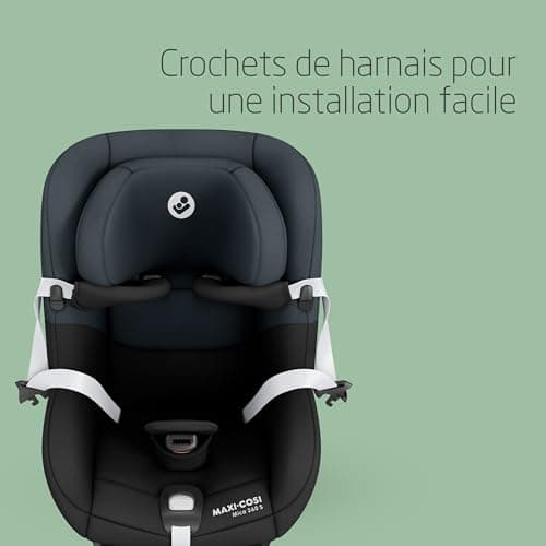 Maxi-Cosi Mica 360 S i-Size Siège-auto bébé - De 3 mois à 4 ans | Rotation 360 FlexiSpin | Protection G-CELL | Tonal Bla