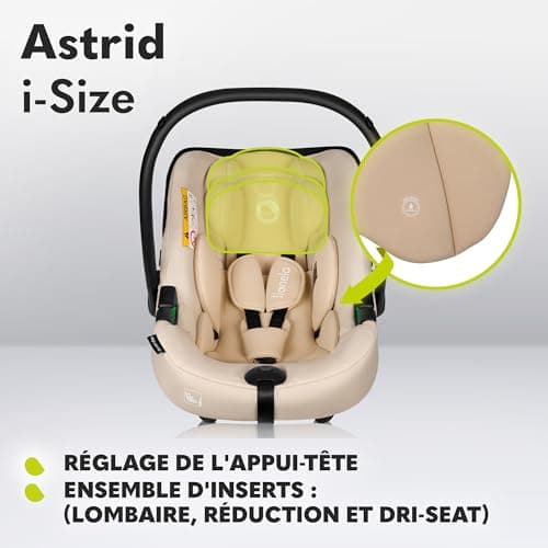 LIONELO ASTRID i-Size Siège Auto Pour Enfants 40-87 cm | Protection Latérale et Ceintures de Sécurité à 3 Points | Group