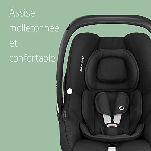 Maxi-Cosi CabrioFix i-Size Essential Black, Siège Auto Bébé 0 à 12 mois, 12 kg max., Siège Auto ISOFIX Léger & Comfortab