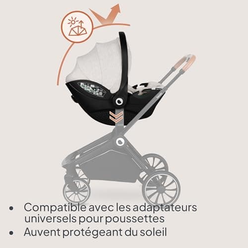 LIONELO MOXIE i-Size Siège Auto pour Bébé Équipé de Groupe 0+ à 87 cm, Idéal pour les Petits Conducteurs, Protection Lat