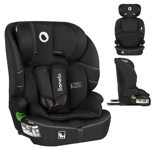 LIONELO LO-BILLY I-SIZE Siège auto bébé gris pour enfant de 15 mois à 12 ans, installation ISOFIX et ceinture de voiture