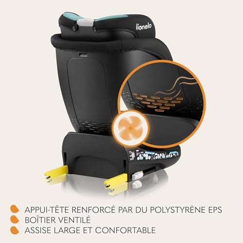 LIONELO NAVY i-Size 360o Siège auto pour enfants 40–150 cm | Installation ISOFIX | Dri-Seat (Turquoise)