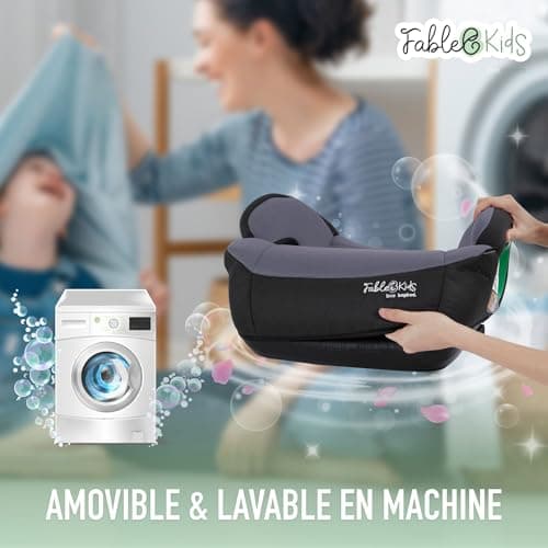 Siège auto FableKids pour enfant | Isofix ECE R129/03 | Rehausseur 3 points et porte-gobelet | Pour enfants de 125-150 c