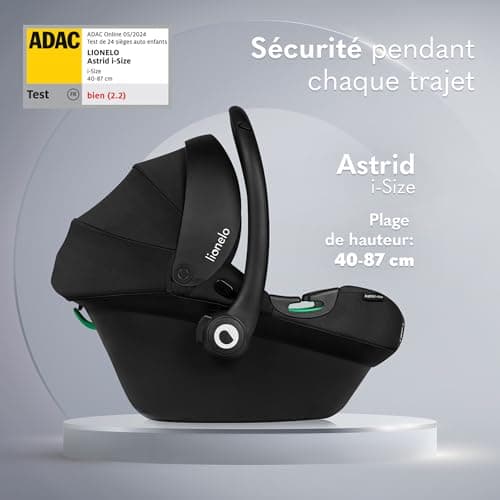 LIONELO ASTRID i-Size | Sécurité pour Enfants | Groupe 0+ | Montage Dos à la Route | Protection Latérale | Insert Dri-Se